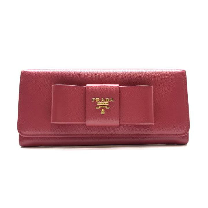 楽天市場】PRADA プラダ 1M1132 長財布 二つ折り リボン ピンク PEONIA 