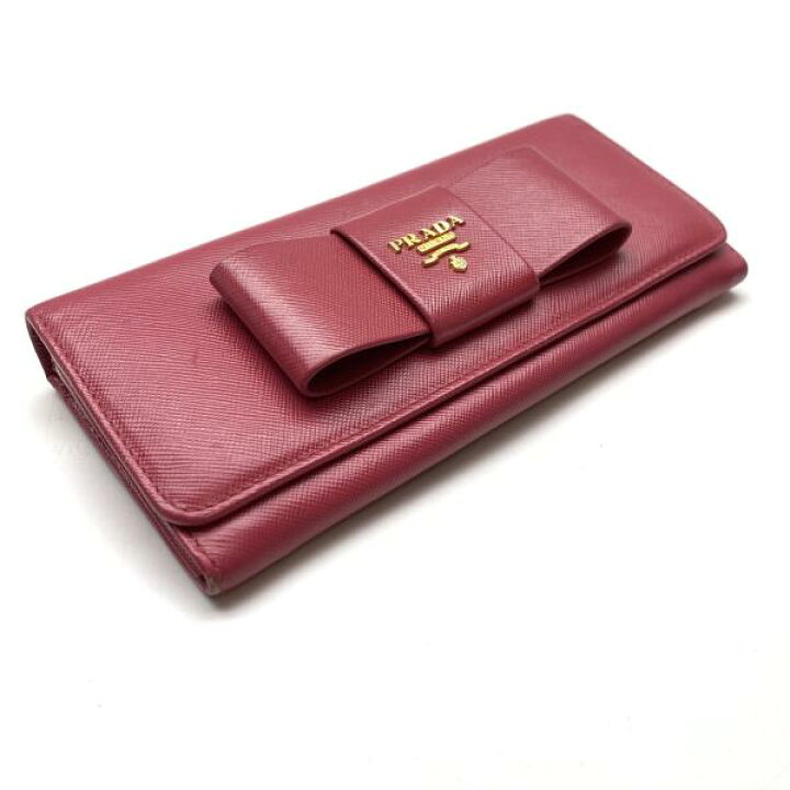 楽天市場】PRADA プラダ 1M1132 長財布 二つ折り リボン ピンク PEONIA 