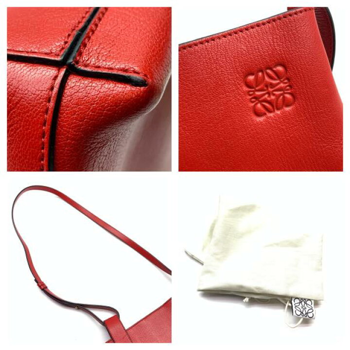 美品✨ロエベ ワンショルダー アシンメトリックロゴ型押し 肩掛け レザー