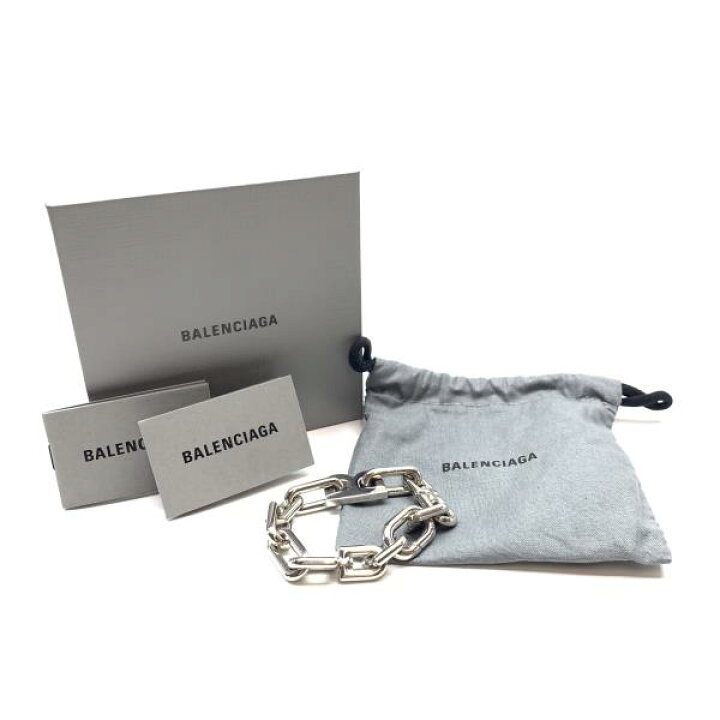 楽天市場】BALENCIAGA バレンシアガ B Chain スリム ブレスレット S 