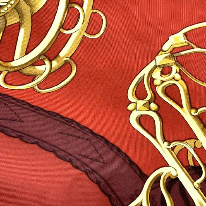 HERMES◇スカーフ/シルク/RED/総柄/レディース/カレ90 ?HERMES◇カレ 