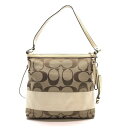 COACH コーチ F13674 ショルダーバッグ 2WAY キャンバス ブラウン ベージュ 茶色 ファスナー開閉 レディース かばん 管理RY25002826
