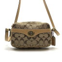 COACH コーチ 10565 ショルダーバッグ シグネチャー ポシェット 斜め掛け ブラウン ベージュ ターンロック レディース 管理RY25002823