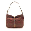 COACH コーチ ハンドバッグ セミショルダー シグネチャー キャンバス レザー ブラウン オレンジ レディース かばん 管理RY25002935
