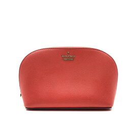 Kate spade ケイトスペード ポーチ 赤 レッド ファスナー開閉 レザー ロゴデザイン マルチケース 化粧ポーチ レディース 管理RY25005107