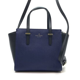 Kate spade ケイトスペード 2WAY ハンドバッグ ショルダーバッグ ネイビー ブラック 青 黒 ファスナー開閉 レディース 管理RY25005631