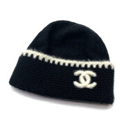 CHANEL シャネル AA9203 B13196 ココマーク ニット帽 カシミヤ 黒 ブラック モノクロ 帽子 レディース フ…
