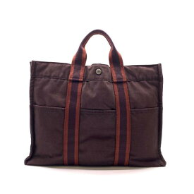 HERMES エルメス フールトゥMM ハンドバッグ トートバッグ キャンバス ブラウン 茶色 無地 レディース メンズ かばん 管理RY26002230