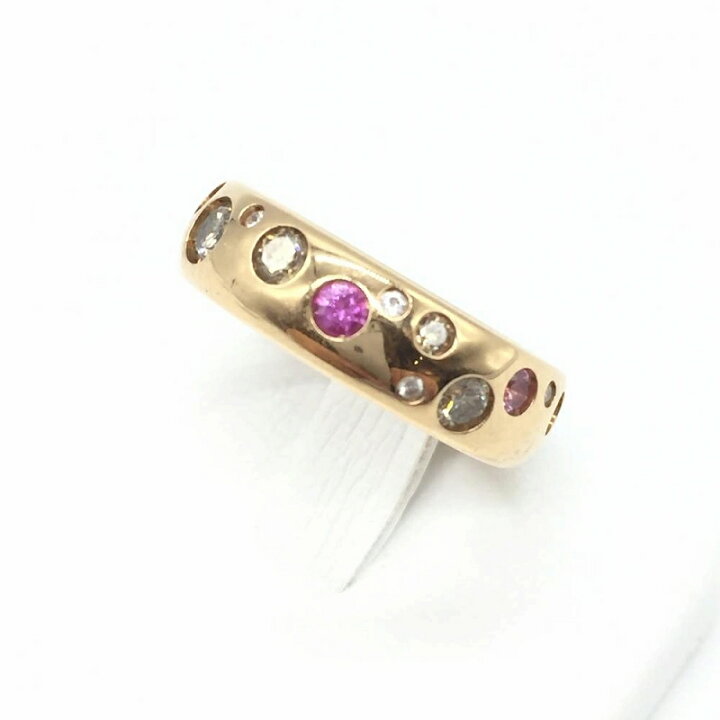 楽天市場】カシケイ K18 8.2g ゴールドリング メレダイヤ0.70ct ピンク 