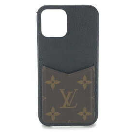 LOUIS VUITTON ルイヴィトン M80080 IPHONE バンパー 12 /12 PRO スマホケース レザー 黒 ブラック ブラウン ブランドSLG 管理YK29413