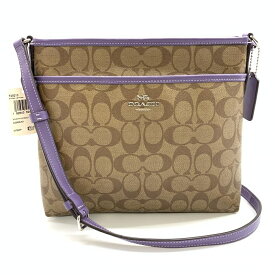 COACH コーチ F29210 シグネチャー ショルダーバッグ クロスボディ 斜め掛け ベージュ ブラウン パープル レディース 管理RT31413