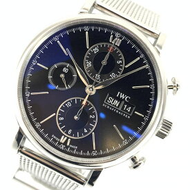 IWC IW391010 ポートフィノ・クロノグラフ 42mm インターナショナル・ウォッチ・カンパニー オートマチック デイデイト 黒文字盤 ステンレス 自動巻き 腕時計 管理YI31637