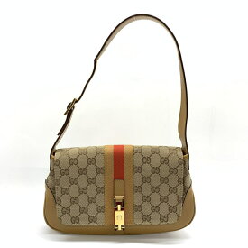 GUCCI グッチ 001.3824 ジャッキー GGキャンバス ワンショルダーバッグ 肩掛け ブラウン ベージュ オレンジ ストライプ 管理RT34025