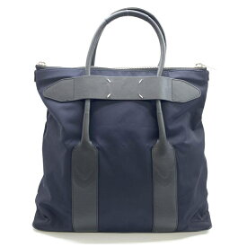 Maison Margiela メゾン マルジェラ S35WC0131 トートバッグ ナイロン レザー ネイビー ブラック 黒 メンズ 管理RT37936