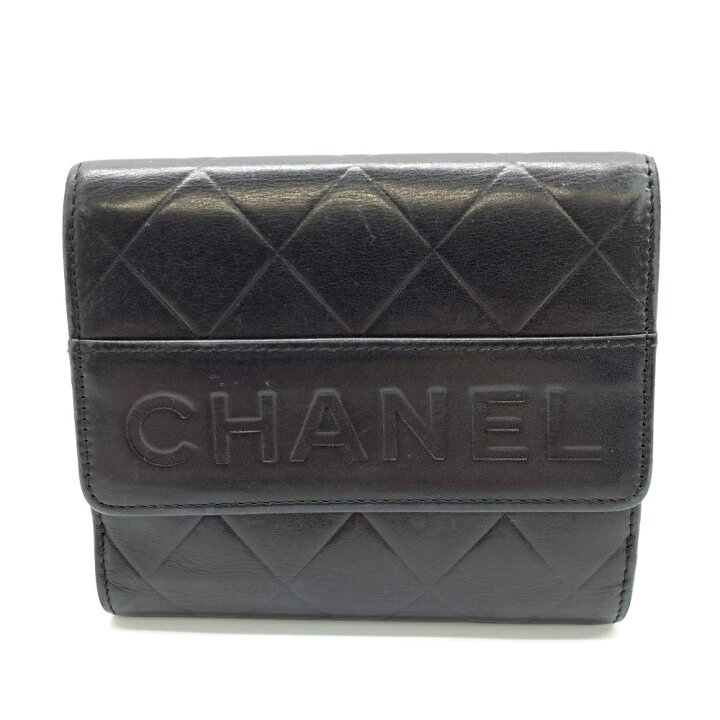 楽天市場】CHANEL シャネル Wホック 二つ折り財布 ロゴ マトラッセ  
