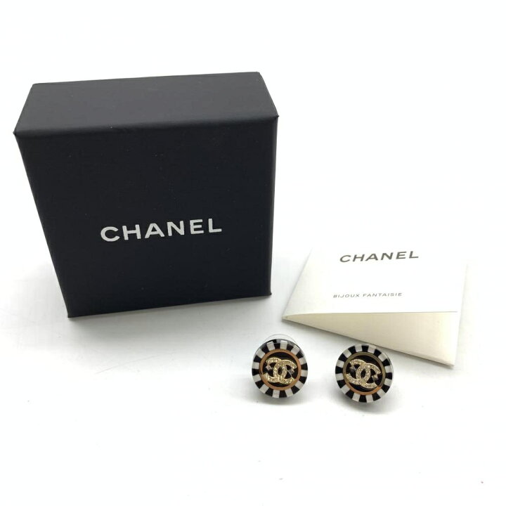 楽天市場】CHANEL シャネル D23C ボタンピアス 丸 サークル 