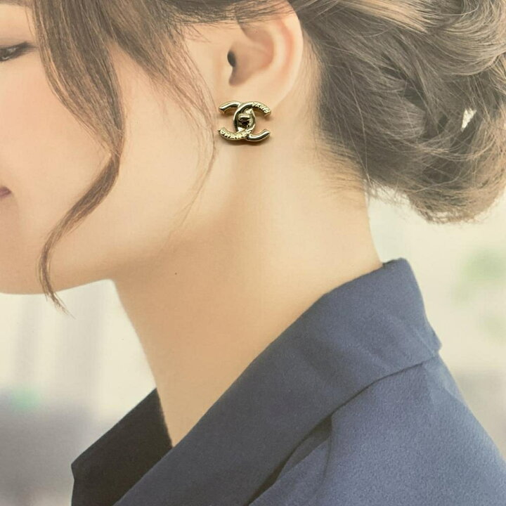 楽天市場】美品 CHANEL シャネル B22 ココマーク ロゴ ピアス ゴールド  