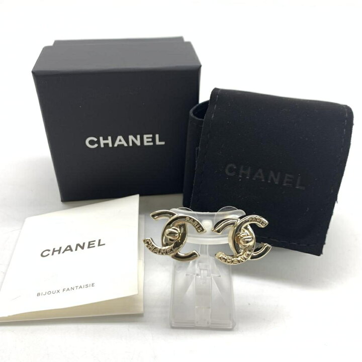 楽天市場】美品 CHANEL シャネル B22 ココマーク ロゴ ピアス ゴールド  