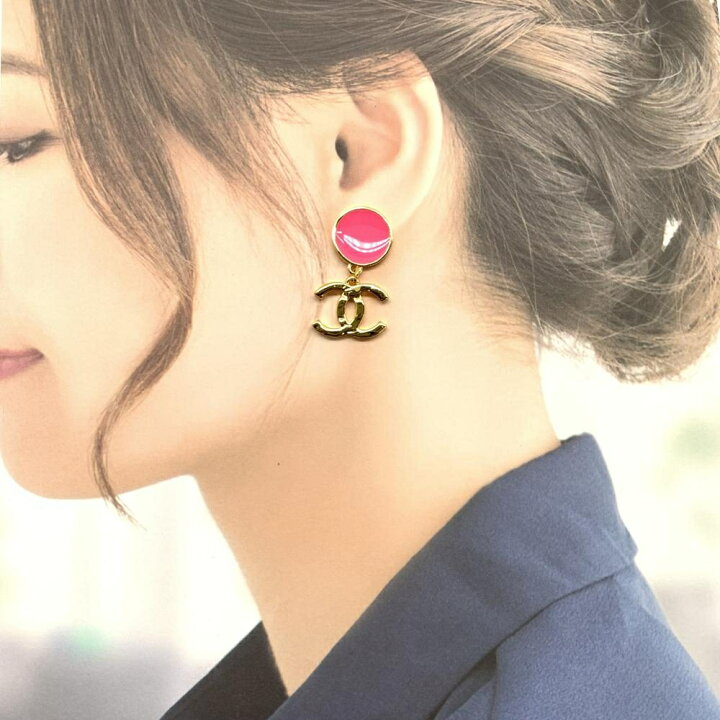 楽天市場】美品 CHANEL シャネル ココマーク ピアス ピンク ゴールド 