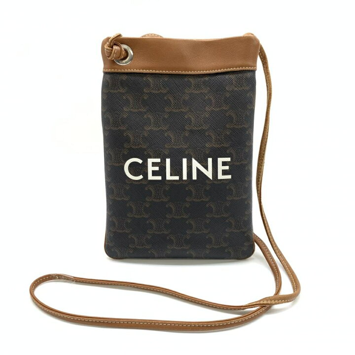 楽天市場】CELINE セリーヌ トリオンフ ロゴプリント ショルダーポーチ  