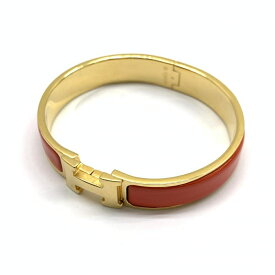 HERMES エルメス クリッククラックPM Hバングル アクセサリー オレンジ ゴールドカラー レディース 管理RT39603