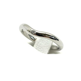 TIFFANY&Co. ティファニー カーブドバンドリング 指輪 プラチナ PT950 3.3g 1Pダイヤ サイズ6.5号 レディース 管理RT39699