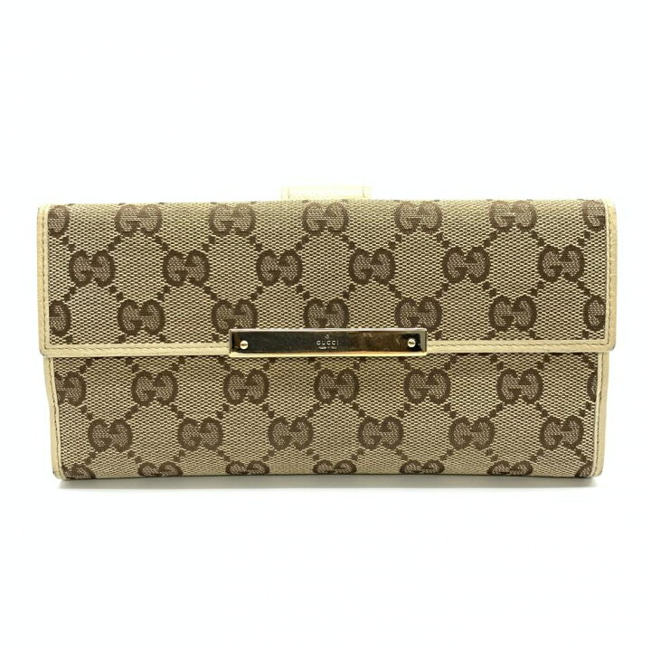 楽天市場】GUCCI グッチ 112715 GGキャンバス Wホック 長財布 ベージュ 