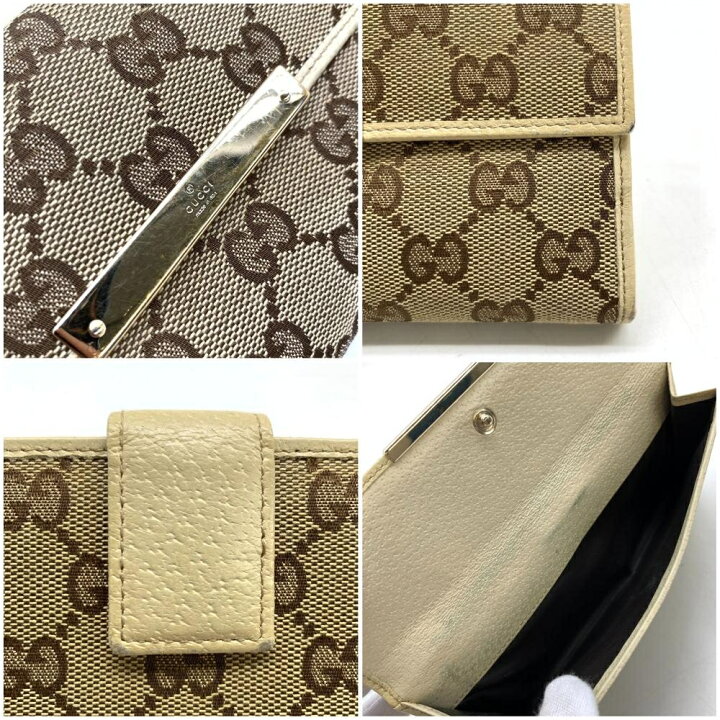 楽天市場】GUCCI グッチ 112715 GGキャンバス Wホック 長財布 ベージュ 
