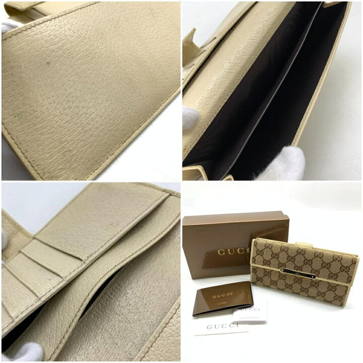 楽天市場】GUCCI グッチ 112715 GGキャンバス Wホック 長財布 ベージュ 