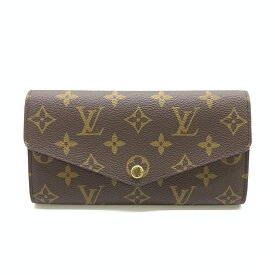 美品 LOUIS VUITTON ルイヴィトン M60531 ポルトフォイユ・サラ モノグラム 二つ折り長財布 フラップ ブラウン ユニセックス 管理RT43048