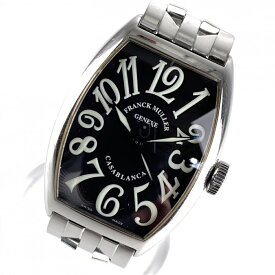 FRANCK MULLER フランクミュラー 5850 カサブランカ Casablanca 黒文字盤 メンズ ステンレス トノー オートマチック 腕時計 管理YI43122