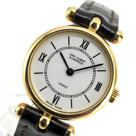 Van Cleef & Arpels ヴァンクリーフ＆アーペル クラシック ラ・コレクション 18901 20mm K18 ローマンインデックス 白文字盤 レディース クオーツ 腕時計 管理YI41960