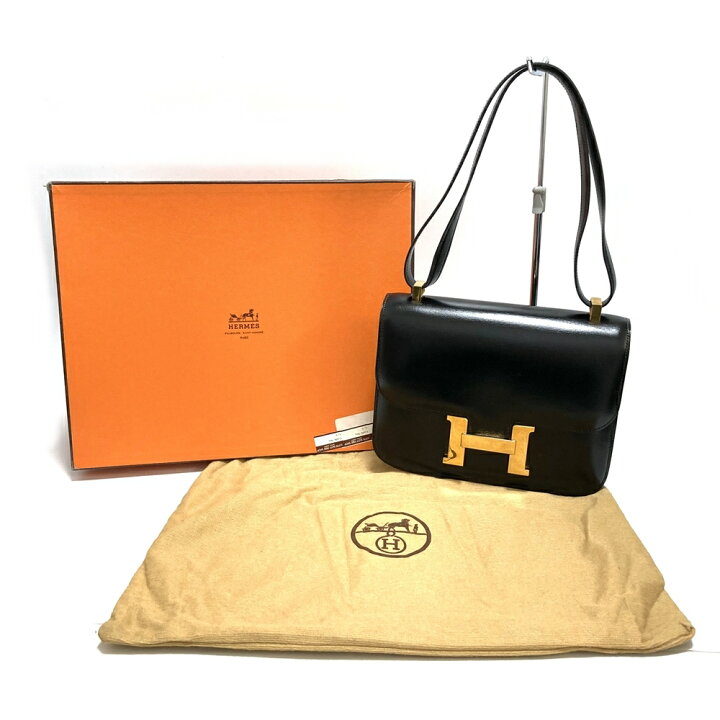 楽天市場】エルメス【HERMES】コンスタンス23 ボックスカーフ黒 P刻印  