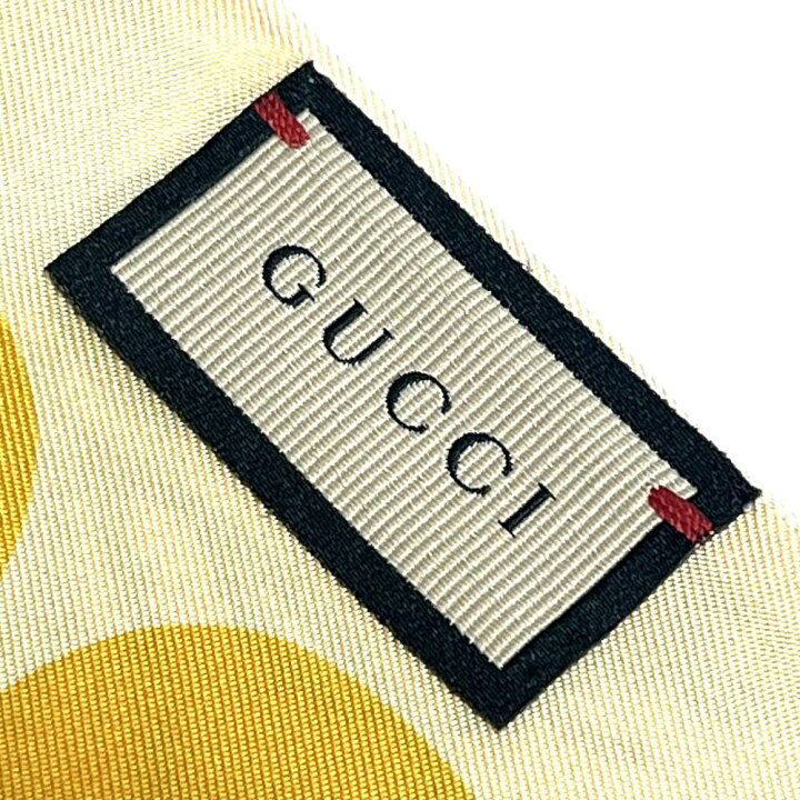 楽天市場】グッチ【GUCCI】700424 3G001ツイル ネックボウ シルク 黄色  