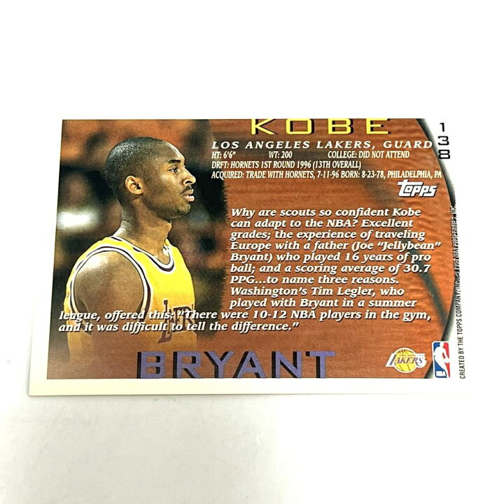 楽天市場】【中古】 topps NBA カード トレカ KOBE BRYANT コービー 