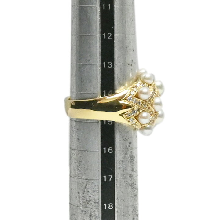 楽天市場】リング K18 18金 約15号 約13g パール ダイヤ D1.00ct 提携 