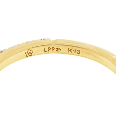 K18ダイヤモンドハーフエタニティリングD0.048ct0.28ct2.3g13号スターモチーフ彫りLPP刻印レディース【中古】【松戸店】