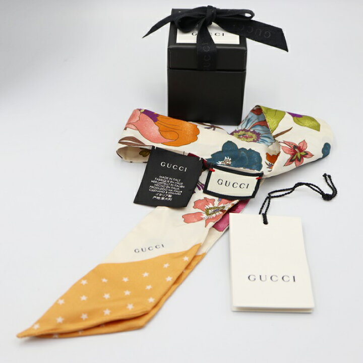 楽天市場】グッチ【GUCCI】ツイリー スカーフ シルク アイボリー系  