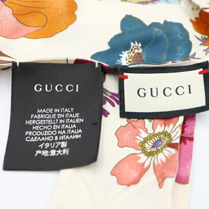 楽天市場】グッチ【GUCCI】ツイリー スカーフ シルク アイボリー系  