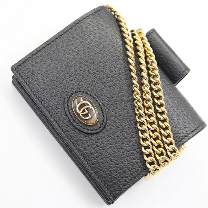 楽天市場】グッチ【GUCCI】617195 レザー チェーンウォレット 二つ折り 