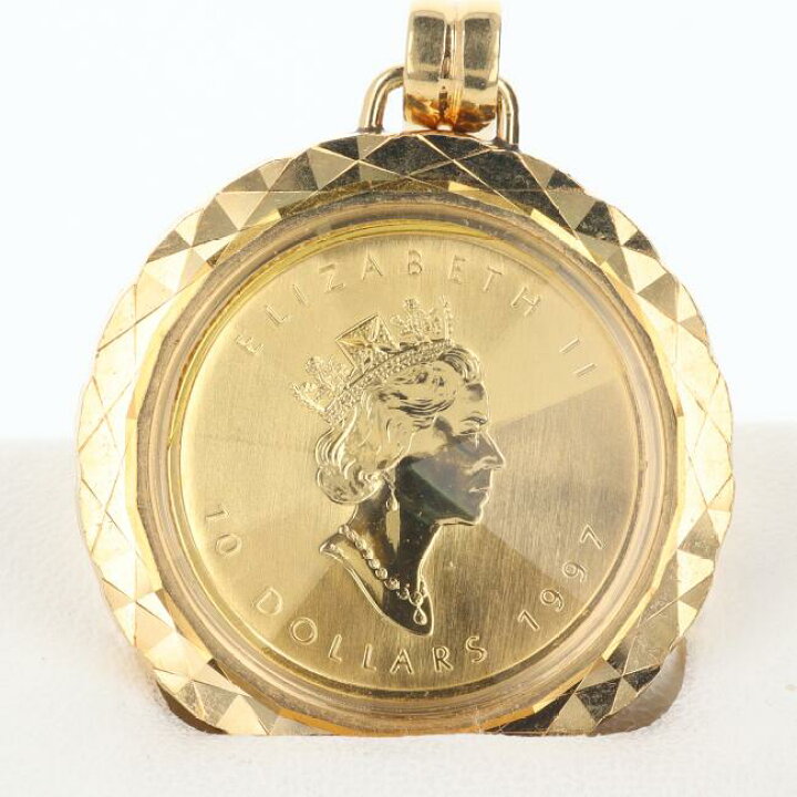 楽天市場】K24YG/K18YG 1/4OZ メイプルリーフ コイントップ 金貨 総 