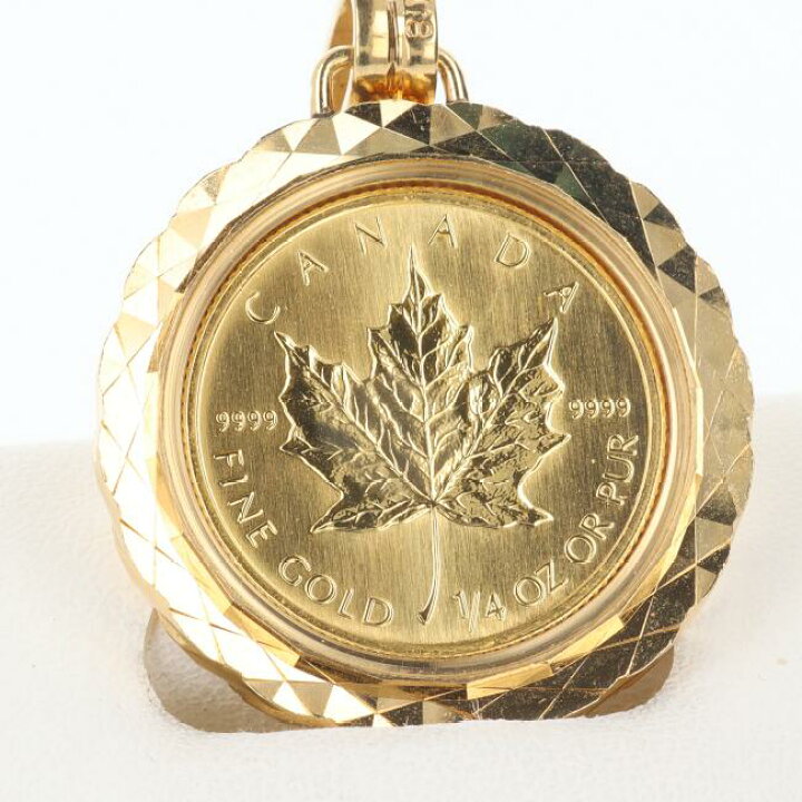 楽天市場】K24YG/K18YG 1/4OZ メイプルリーフ コイントップ 金貨 総 