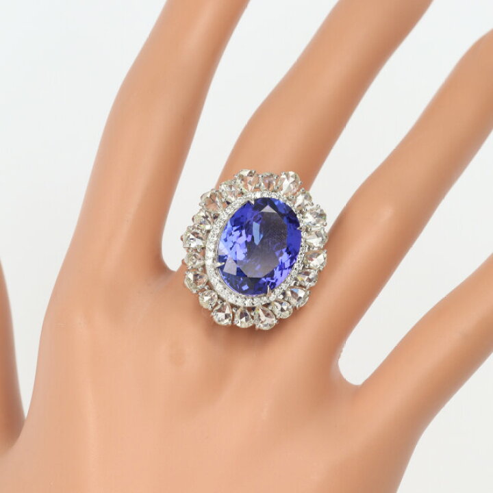 楽天市場】□K18WG タンザナイト付ダイヤモンドリング T13.65ct/D3 