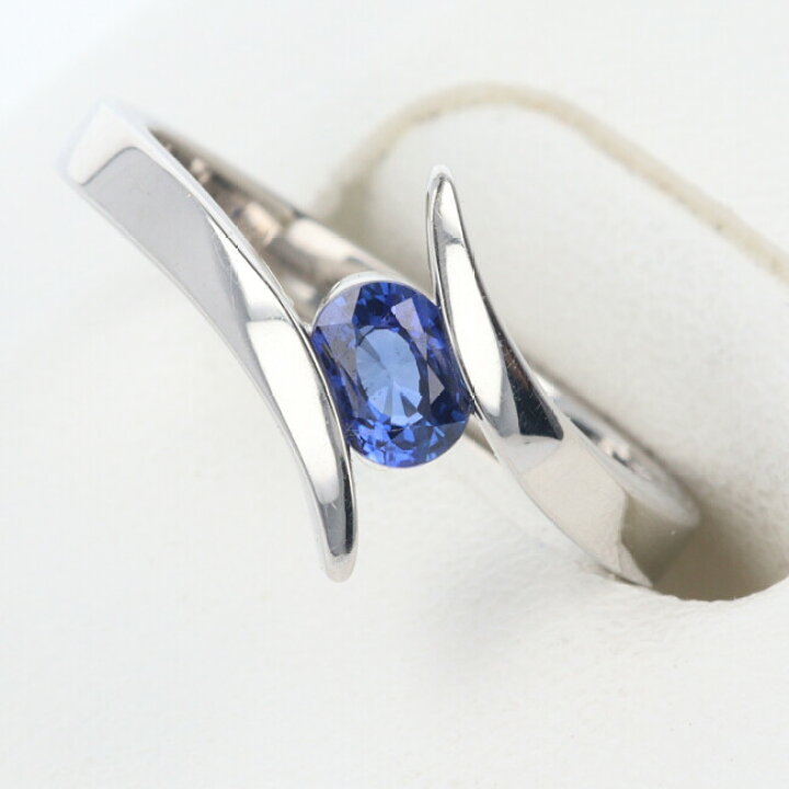 楽天市場】□K18WG サファイア付リング S0.35ct 約4.0g/約8号 コーン 