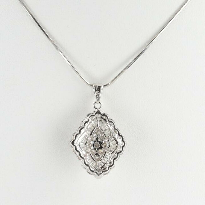 楽天市場】K18WG ダイヤモンドネックレス D1.20ct 約40cm/約7.8g 