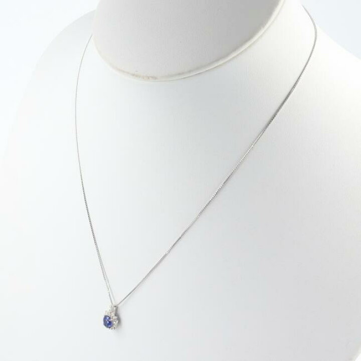 楽天市場】K18WG サファイア付ダイヤモンドネックレス S1.07ct/D0.23ct 