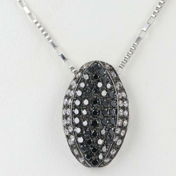 楽天市場】K18WG ブラックダイヤモンドネックレス BD0.32ct/D0.15ct 約 