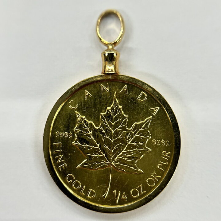 楽天市場】K24YG/K18YG 1/4OZ メイプルリーフ コイントップ 金貨 総 