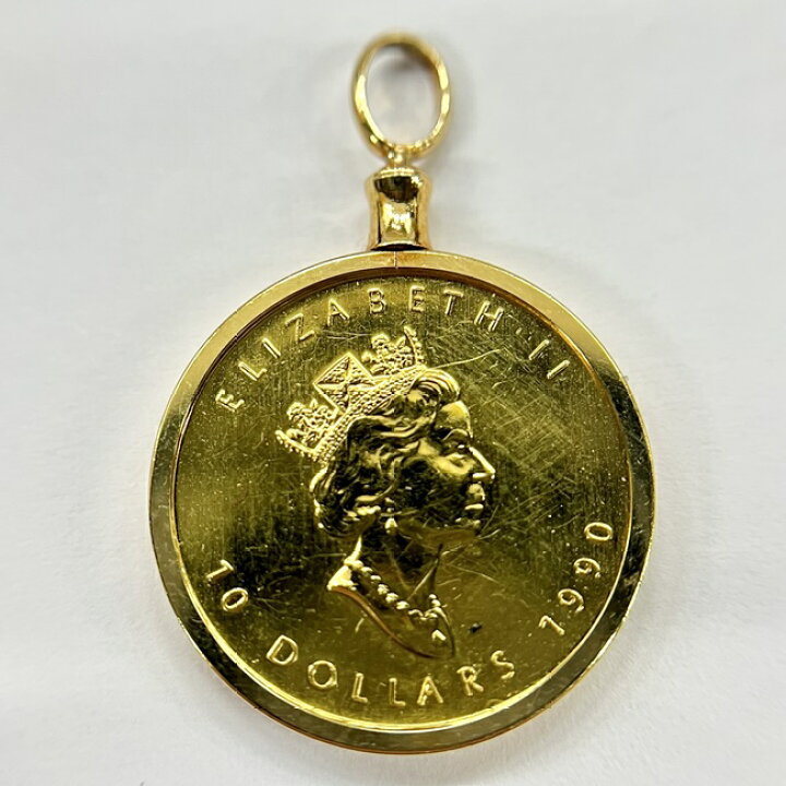楽天市場】K24YG/K18YG 1/4OZ メイプルリーフ コイントップ 金貨 総 