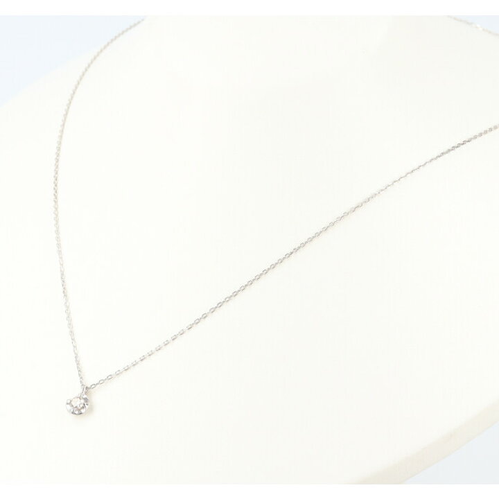楽天市場】□K18WG 1Pダイヤモンド付ネックレス D0.10ct 約40cm/約1.4 